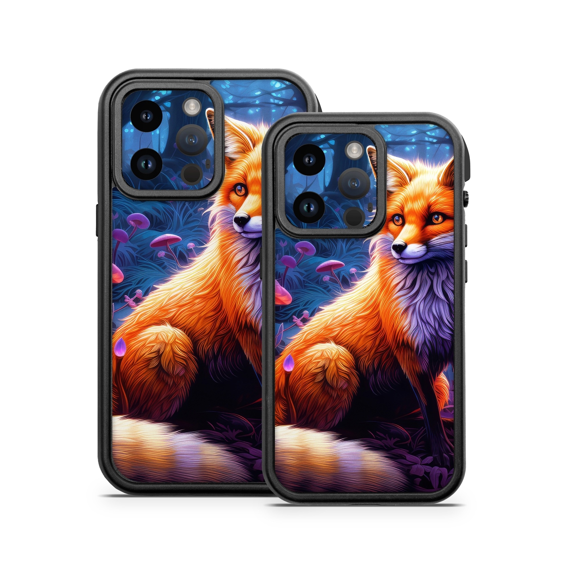 OtterBox Fre iPhone 14 Series Case Skin design of Plant, Light, Carnivore, Orange, Organism, Tree, Pink, Natural landscape, Fawn, Whiskers, with red, orange, white, black, purple, gray, green colors