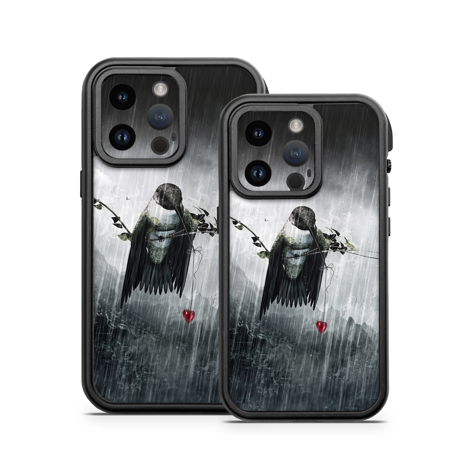OtterBox Fre iPhone 14 Series Case Skin design of Water, Cg artwork, Graphic design, Fictional character, Darkness, Illustration, with black, gray, white, red colors