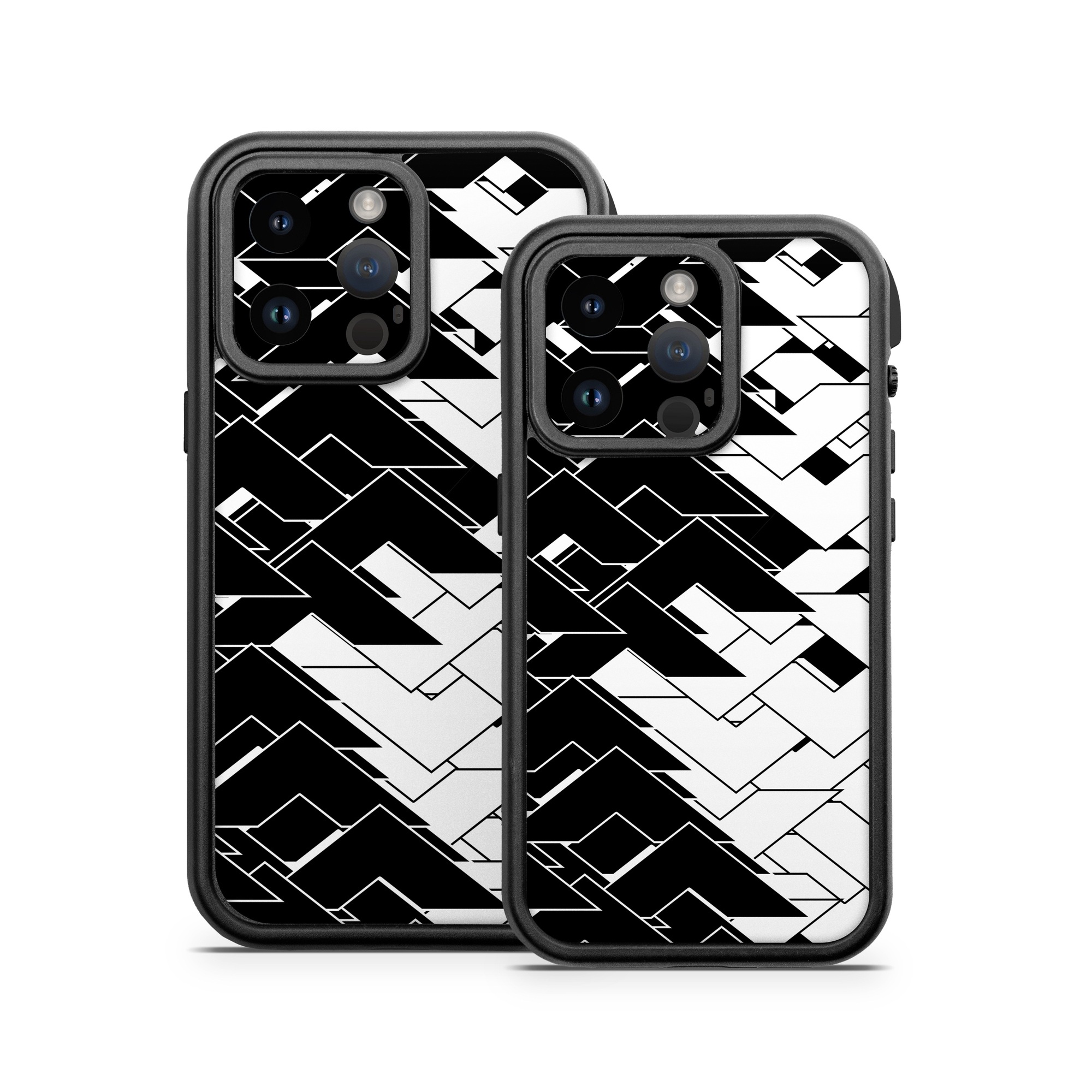 OtterBox Fre iPhone 14 Series Case Skin design of Pattern, Black, Black-and-white, Monochrome, Monochrome photography, Line, Design, Parallel, Font, with black, white colors