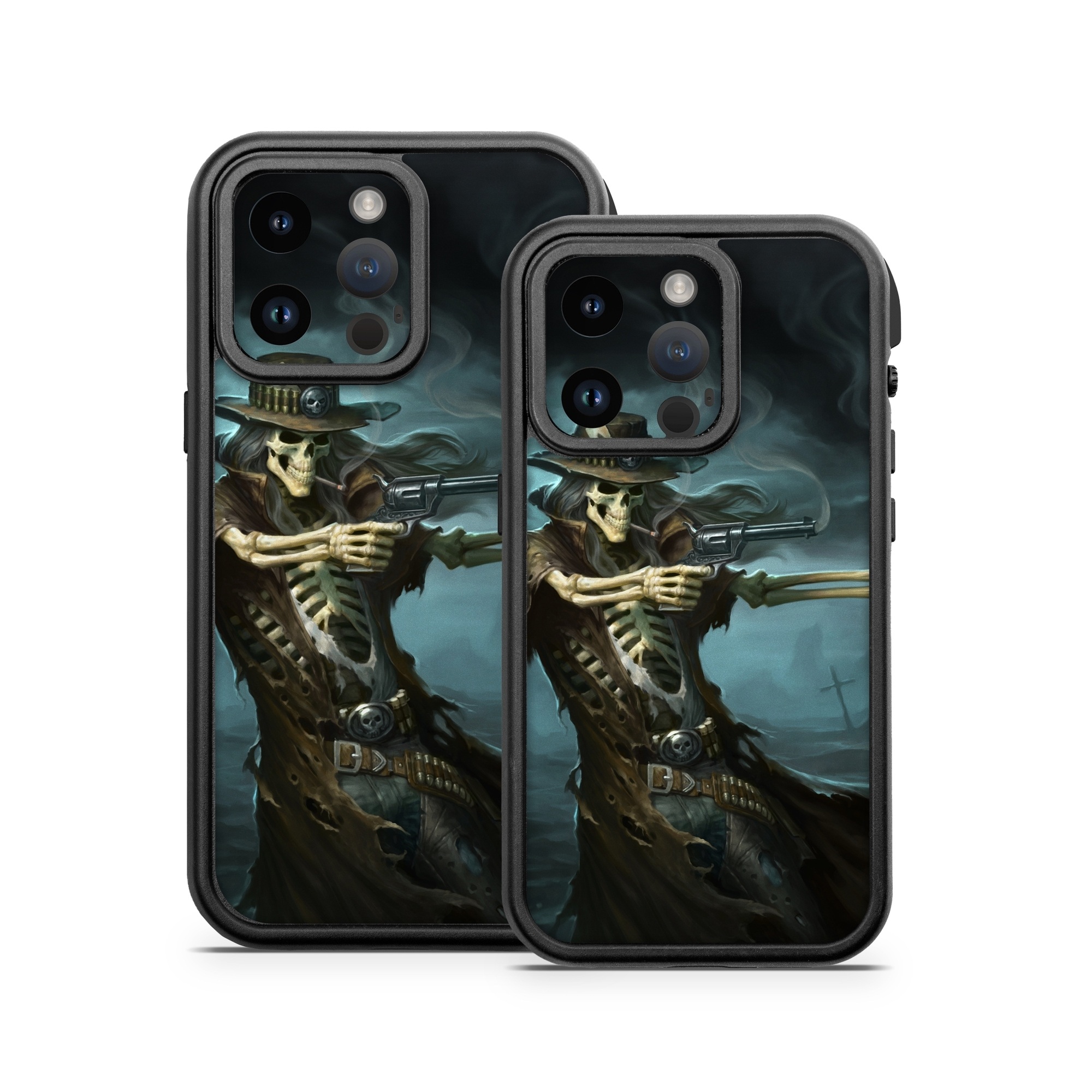 OtterBox Fre iPhone 14 Series Case Skin design of Cg artwork, Action-adventure game, Darkness, Illustration, Games, Adventure game, Pc game, Woman warrior, Digital compositing, Fictional character, with black, white, blue, gray colors