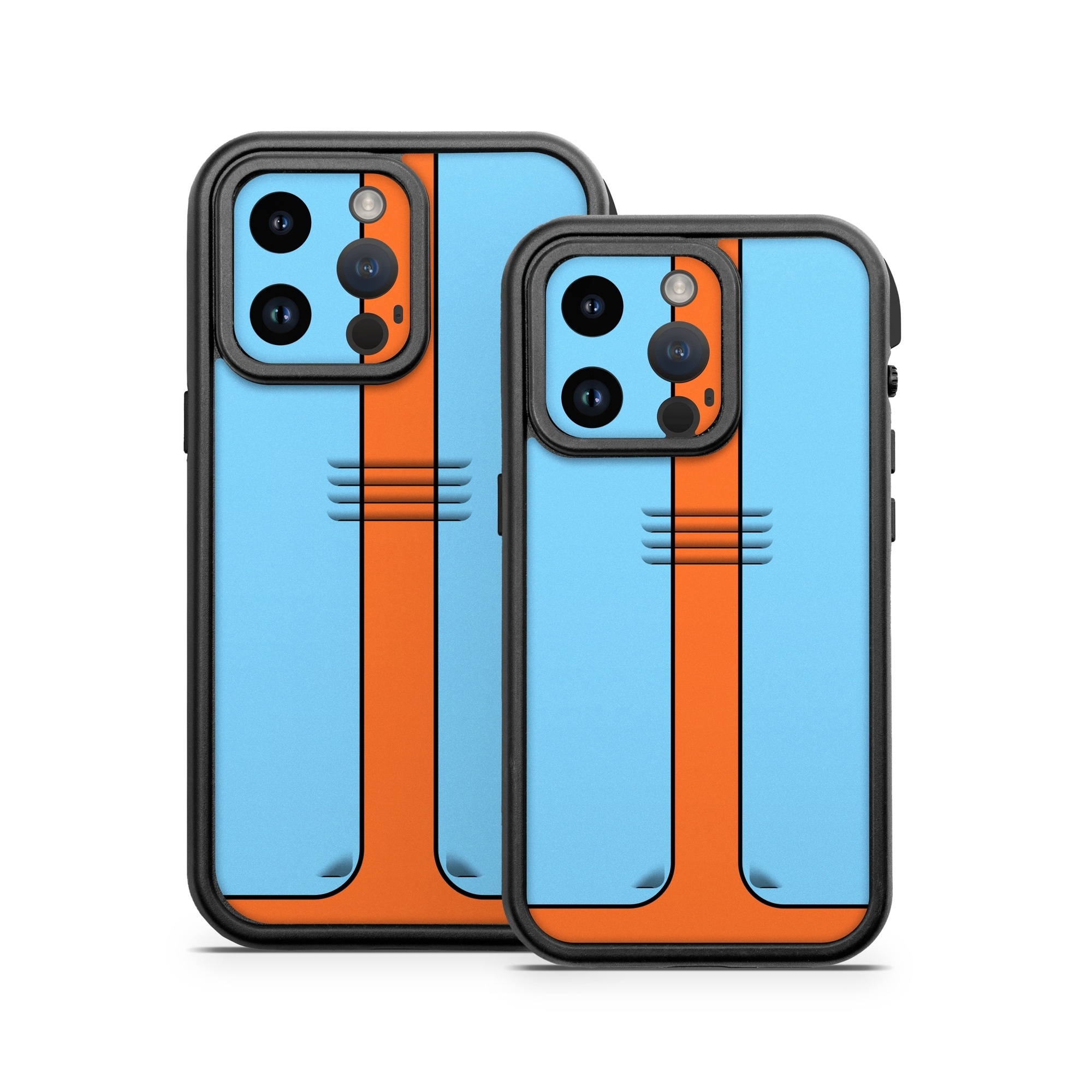 OtterBox Fre iPhone 14 Series Case Skin design of Line, with blue, orange, black colors