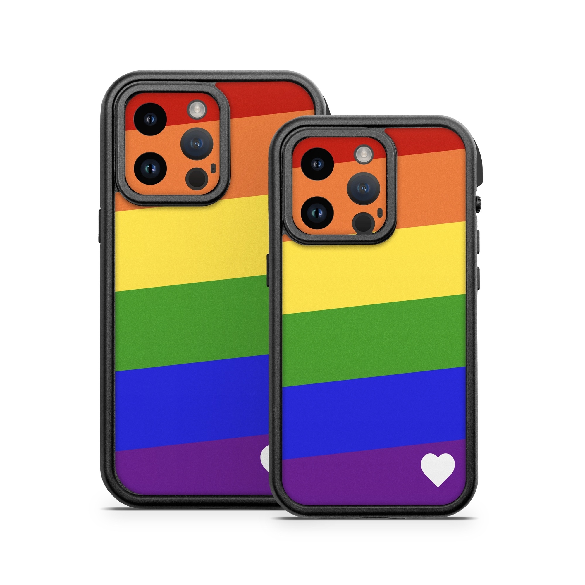 OtterBox Fre iPhone 14 Series Case Skin design of Yellow, Colorfulness, Line, Magenta, Tints and shades, with white, blue, purple, green, yellow, orange, red colors