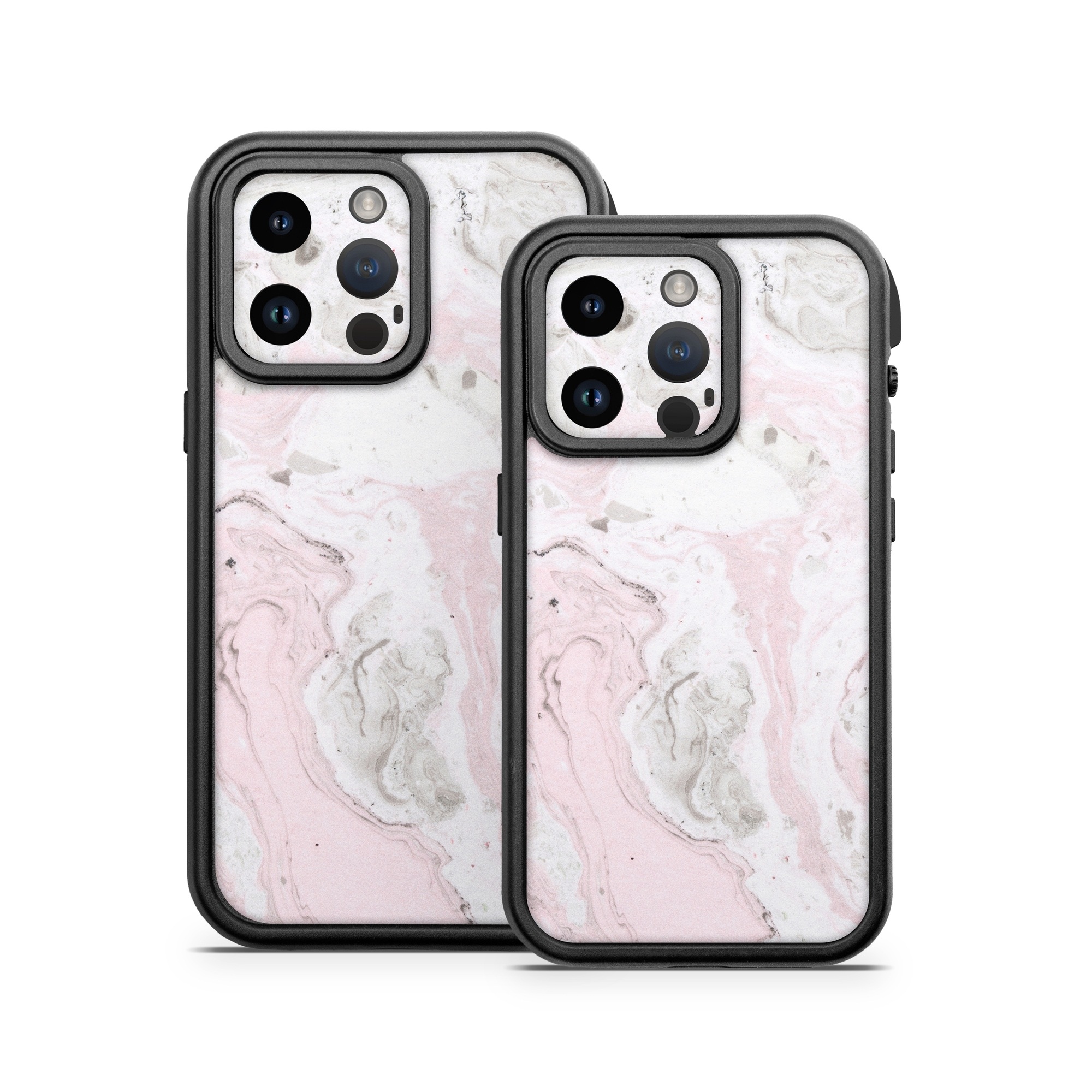 OtterBox Fre iPhone 14 Series Case Skin design of White, Pink, Pattern, Illustration, with pink, gray, white colors