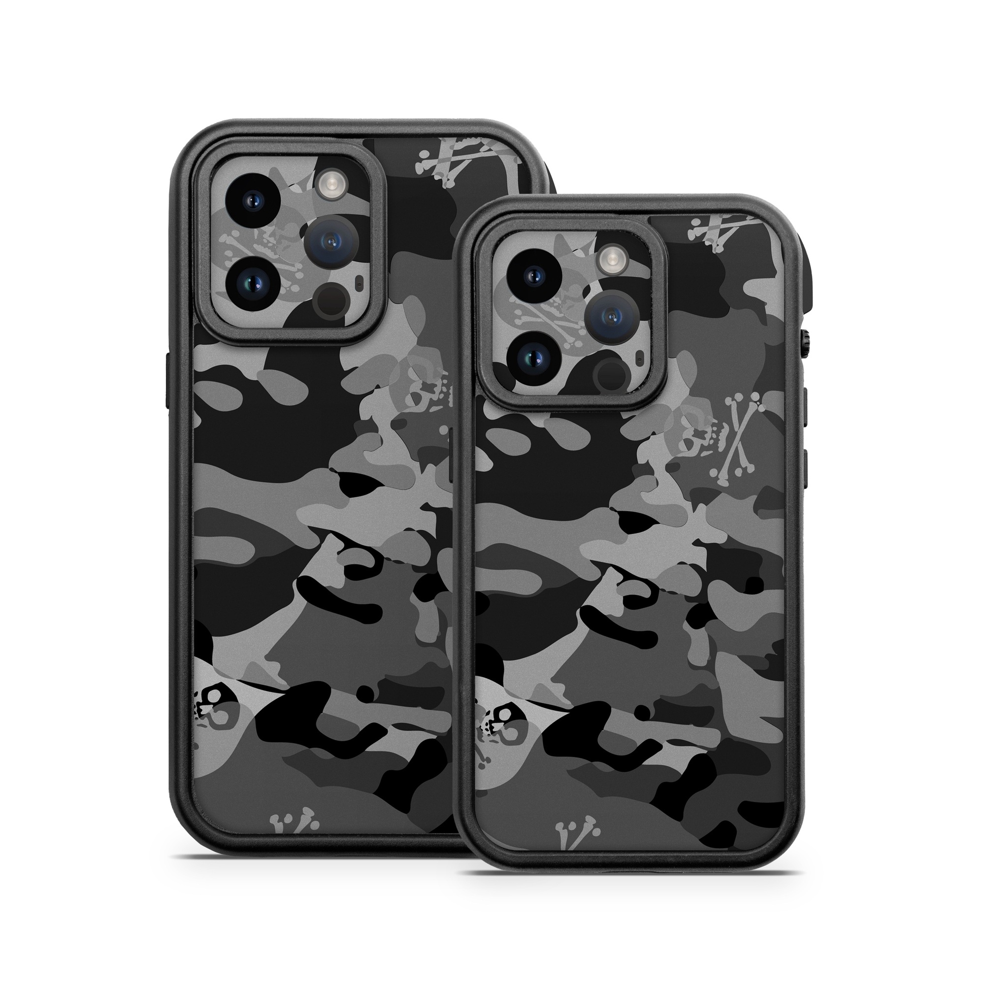 OtterBox Fre iPhone 14 Series Case Skin design of Military camouflage, Pattern, Design, Camouflage, Illustration, Uniform, Black-and-white, Wallpaper, Art, with black, gray colors