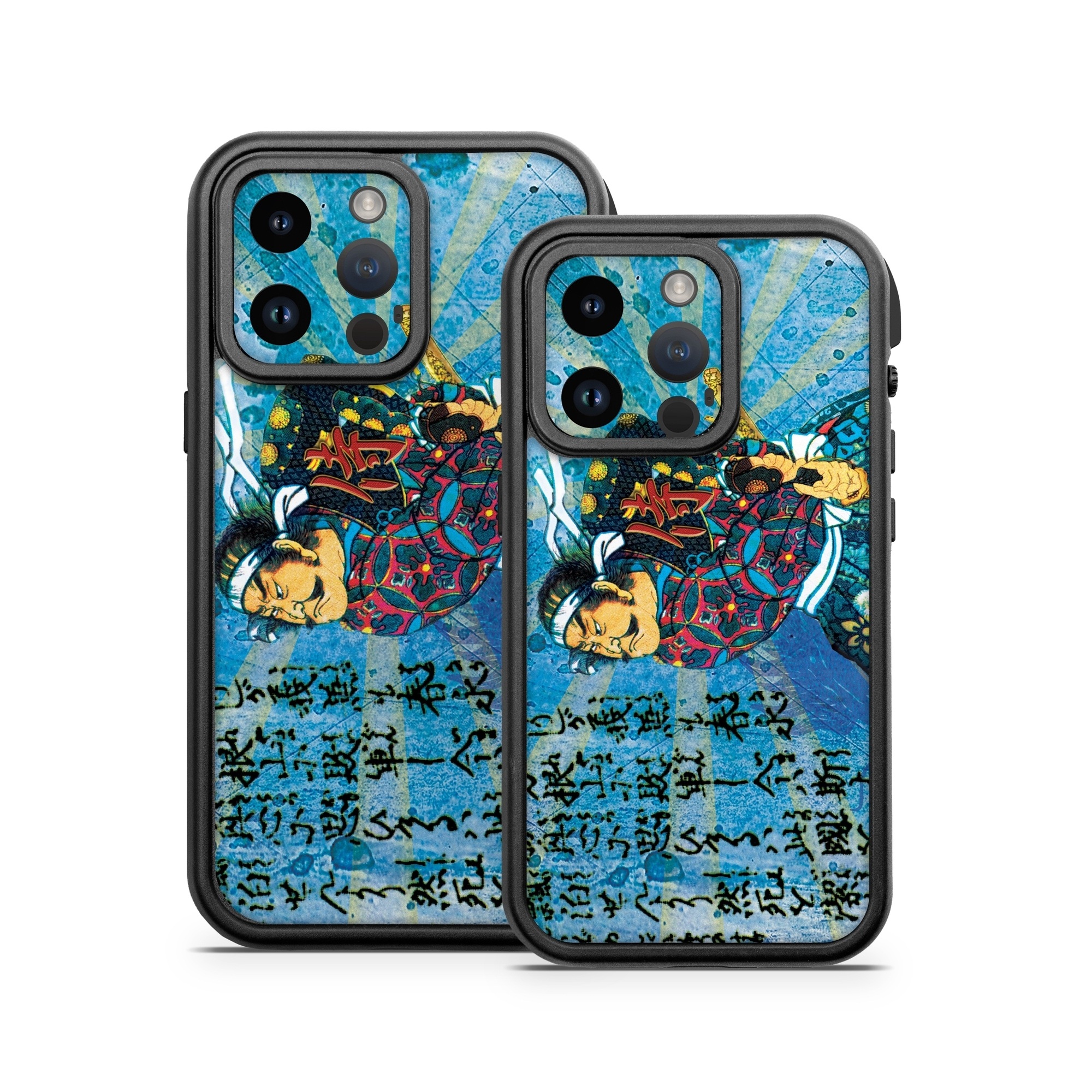 OtterBox Fre iPhone 14 Series Case Skin design of Art, Illustration, Painting, with blue, black, gray, green, red colors