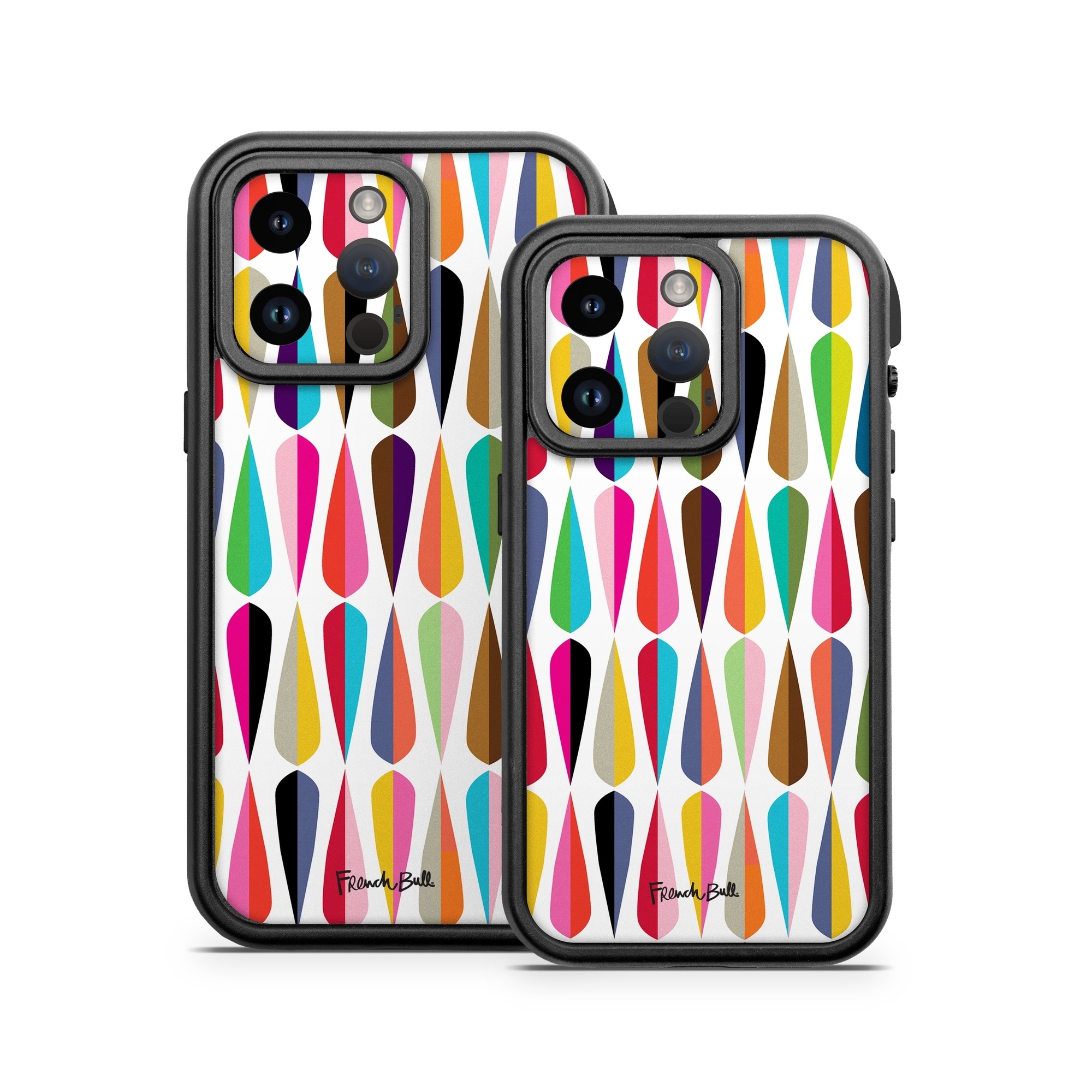OtterBox Fre iPhone 14 Series Case Skin design of Colorfulness, Font, Pink, Magenta, Material property, Art, Symmetry, Circle, Pattern, Tints and shades, with white, blue, pink, purple, orange, red, yellow, green, purple colors