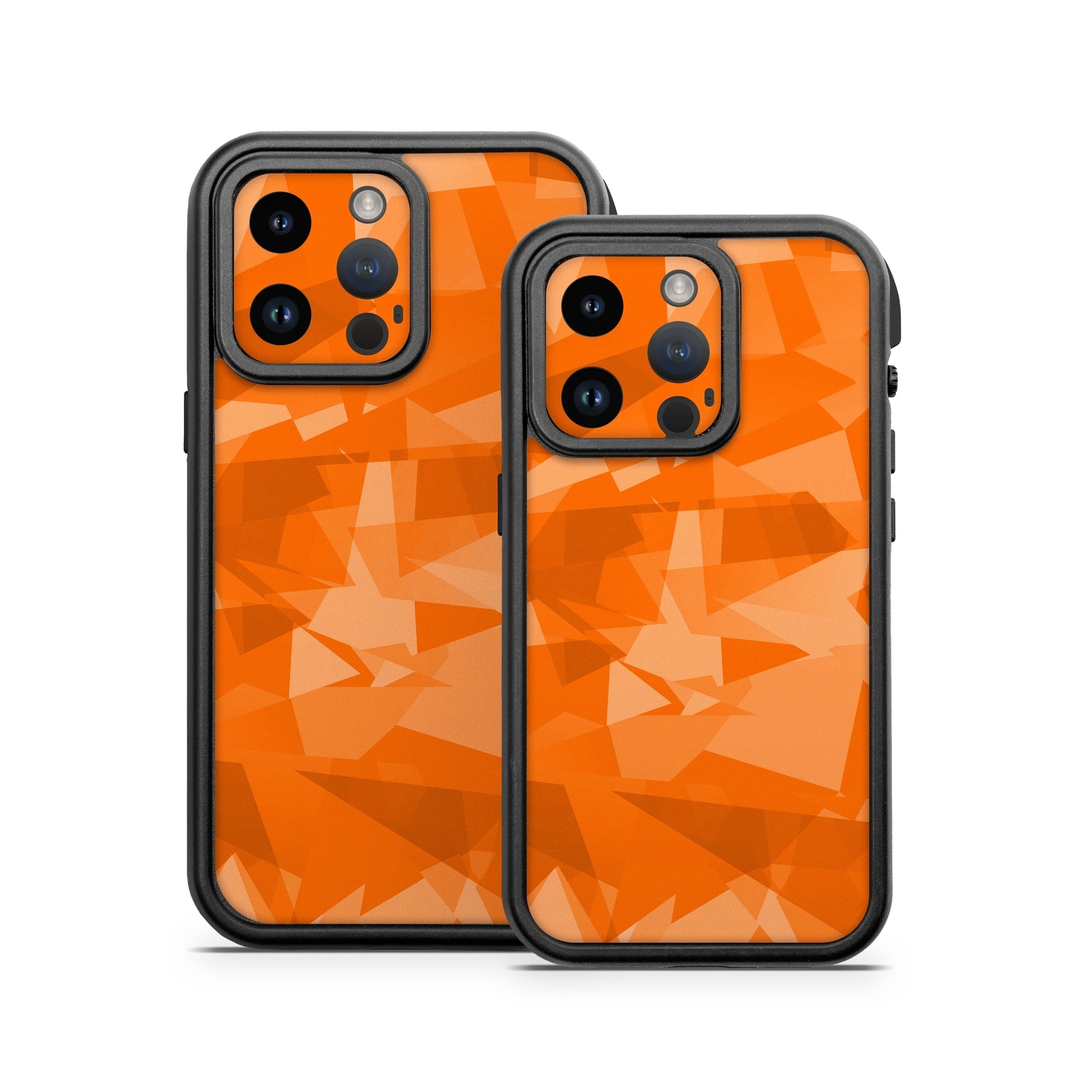 OtterBox Fre iPhone 14 Series Case Skin design of Orange, Pattern, Peach, Line, Design, Triangle, with orange colors