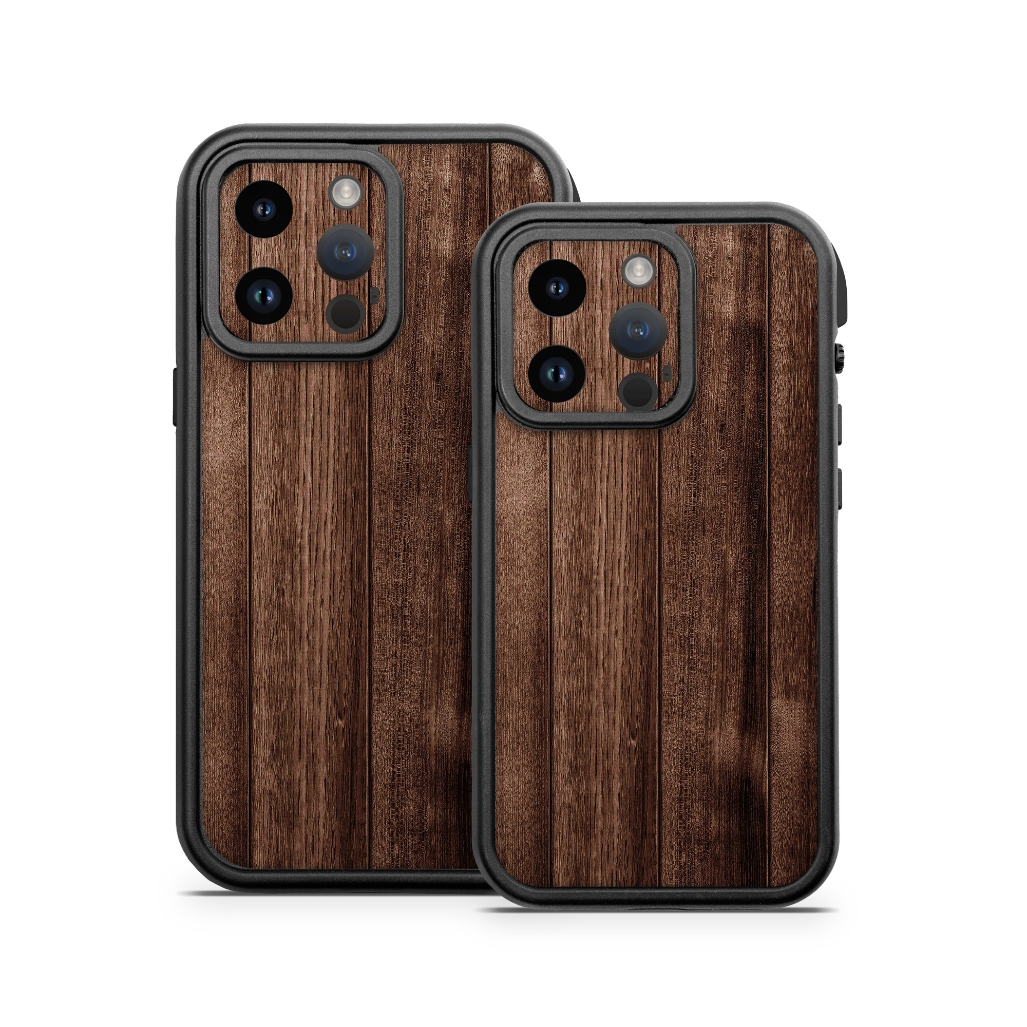 OtterBox Fre iPhone 14 Series Case Skin design of Wood, Wood flooring, Hardwood, Wood stain, Plank, Brown, Floor, Line, Flooring, Pattern, with brown colors