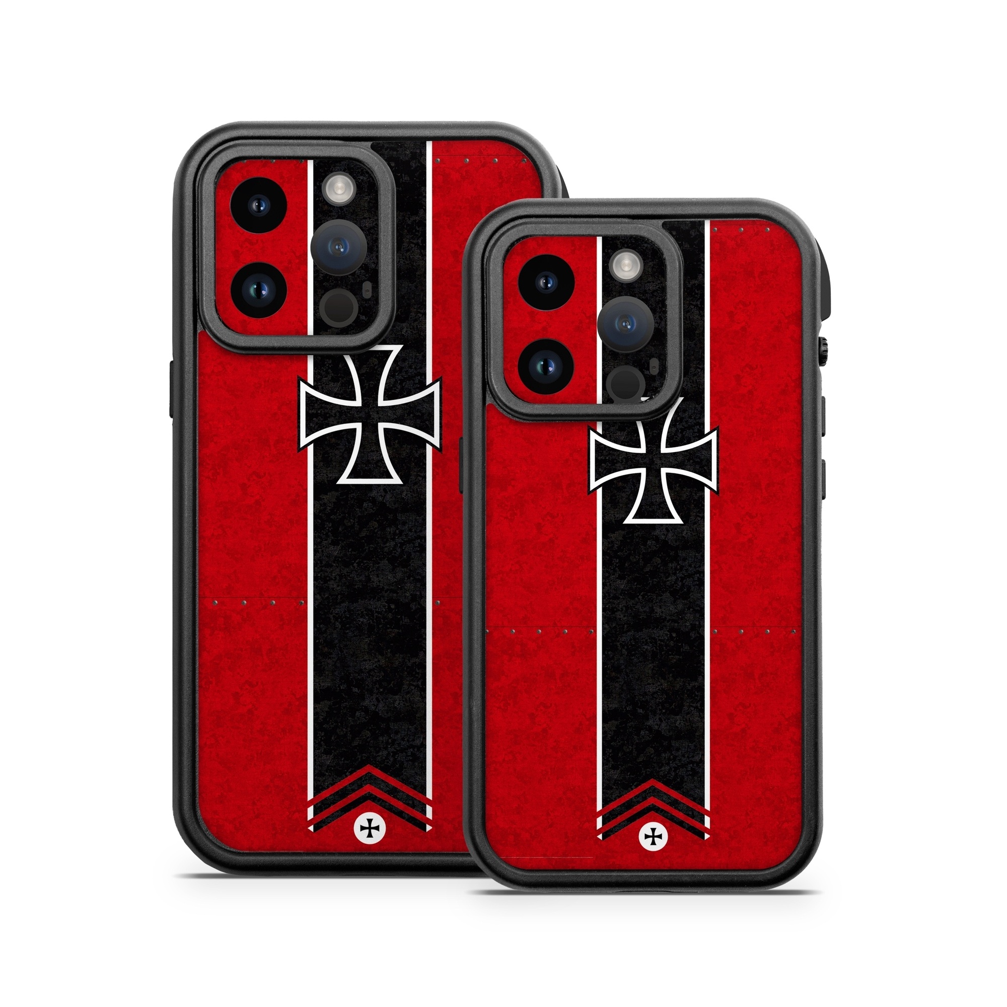 OtterBox Fre iPhone 14 Series Case Skin design of Bullet, Holes, War, Red, Text, Carmine, Colorfulness, Maroon, Symbol, Coquelicot, with red, black, white, gray colors