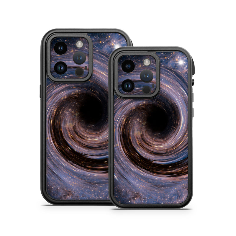 OtterBox Fre iPhone 14 Series Case Skin design of Spiral, Galaxy, Spiral galaxy, Outer space, Universe, Astronomical object, Astronomy, Vortex, Constellation, Milky Way, with black, white, yellow, orange, gray colors