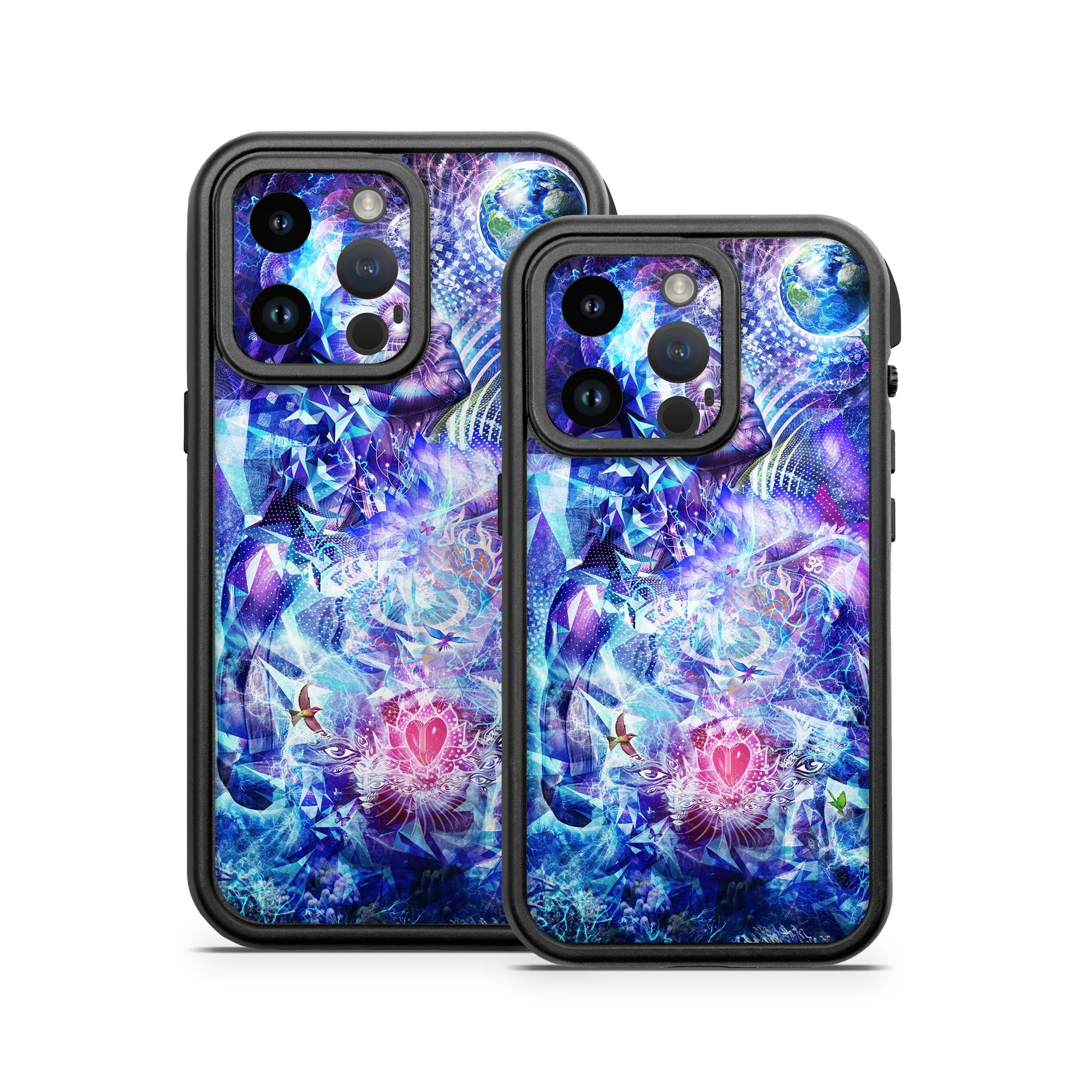 OtterBox Fre iPhone 14 Series Case Skin design of Blue, Purple, Violet, Lavender, Majorelle blue, Psychedelic art, Electric blue, Organism, Art, Design, with blue, green, purple, red, pink colors