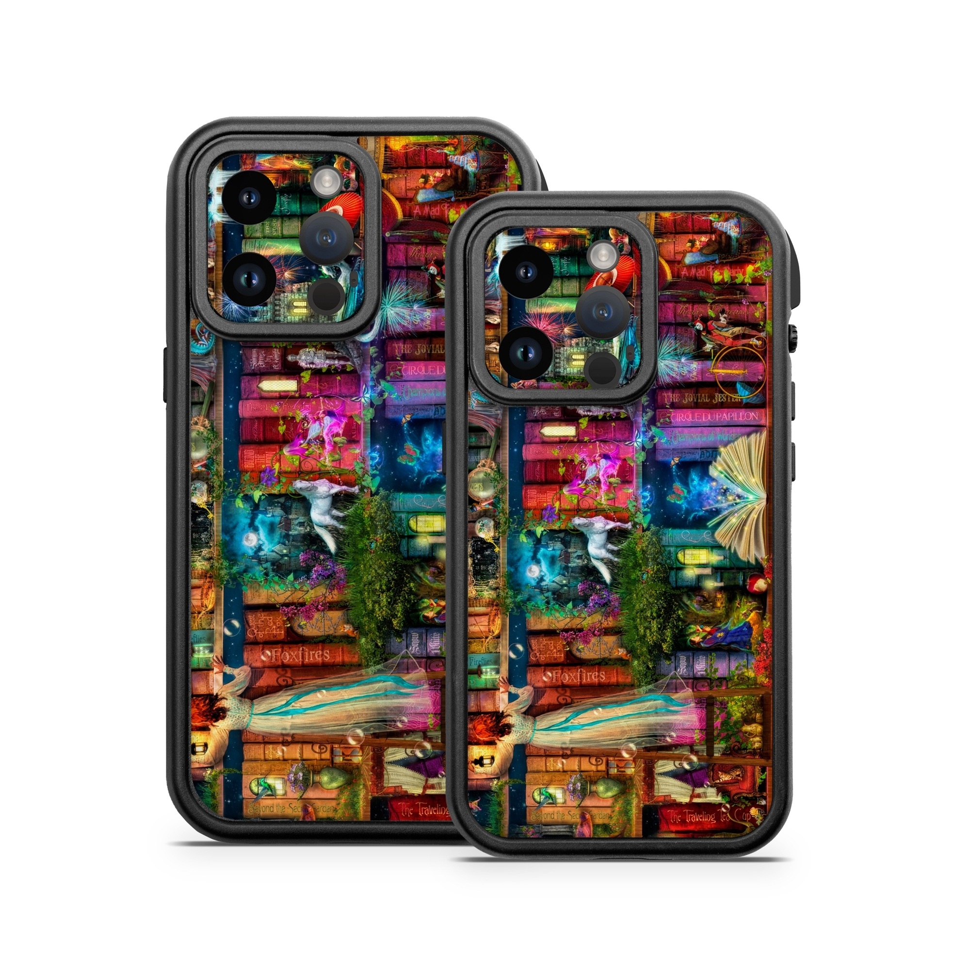 OtterBox Fre iPhone 14 Series Case Skin design of Painting, Art, Theatrical scenery, with black, red, gray, green, blue colors