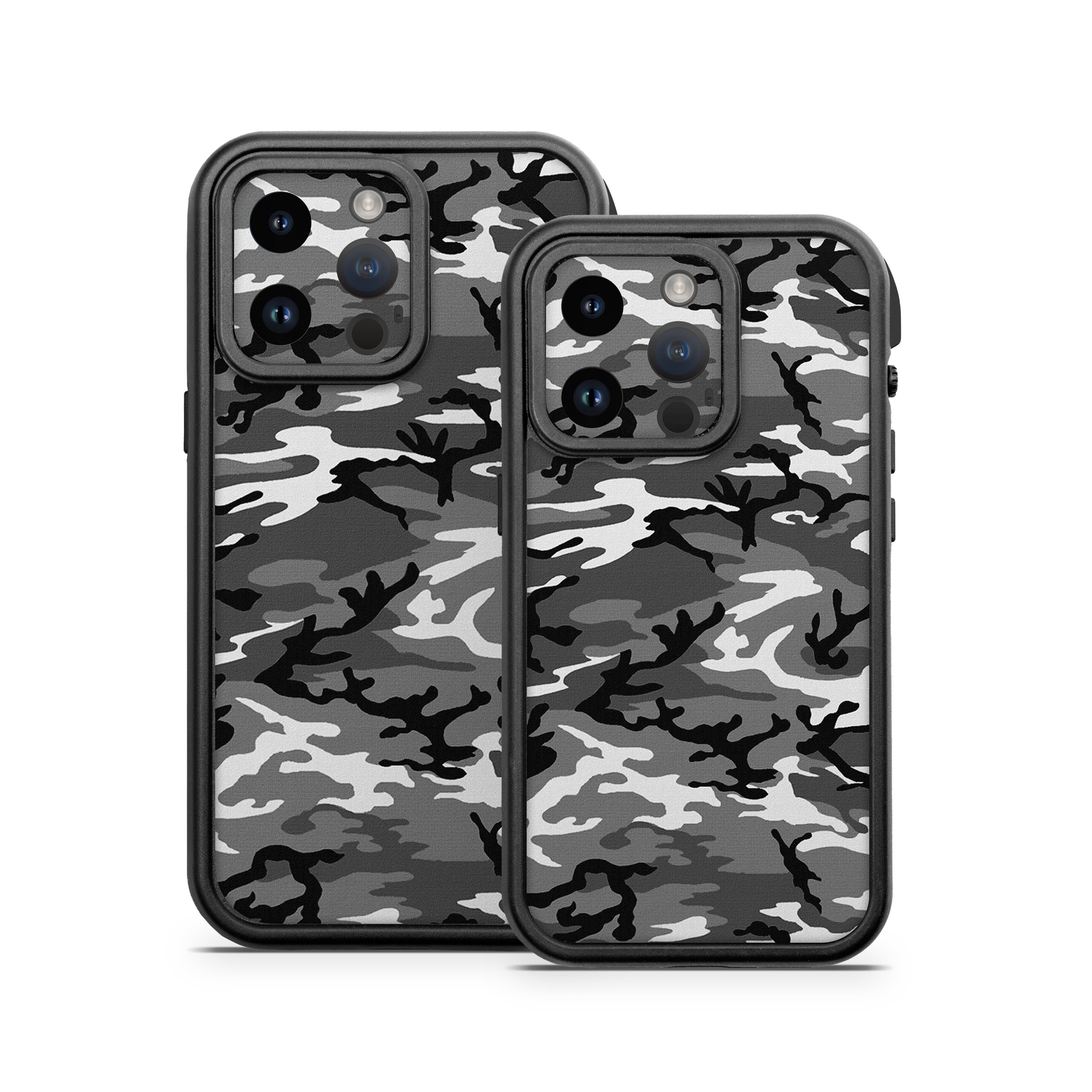 OtterBox Fre iPhone 14 Series Case Skin design of Military camouflage, Pattern, Clothing, Camouflage, Uniform, Design, Textile, with black, gray colors