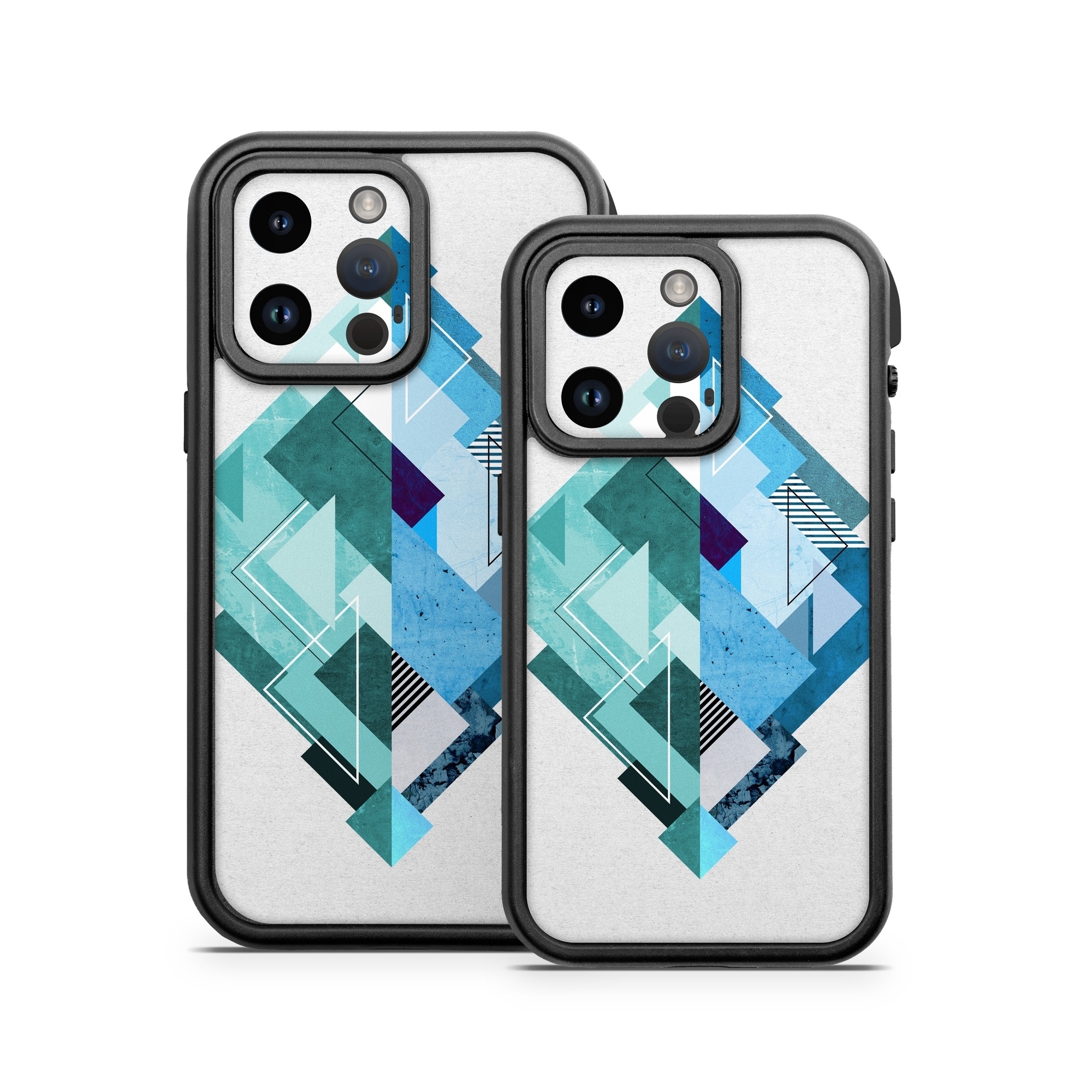 OtterBox Fre iPhone 14 Series Case Skin design of Blue, Turquoise, Illustration, Graphic design, Design, Line, Logo, Triangle, Graphics, with gray, blue, purple colors