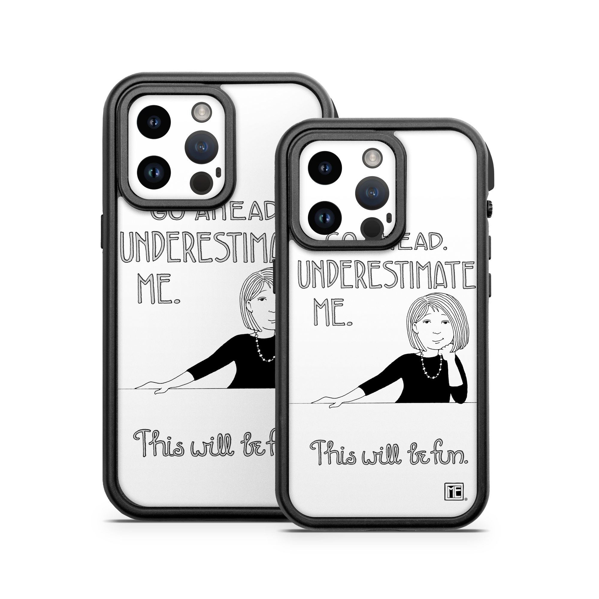 OtterBox Fre iPhone 14 Series Case Skin design of Gesture, Happy, Font, Illustration, Poster, Line art, Graphics, Art, Logo, Graphic design, with black, white colors