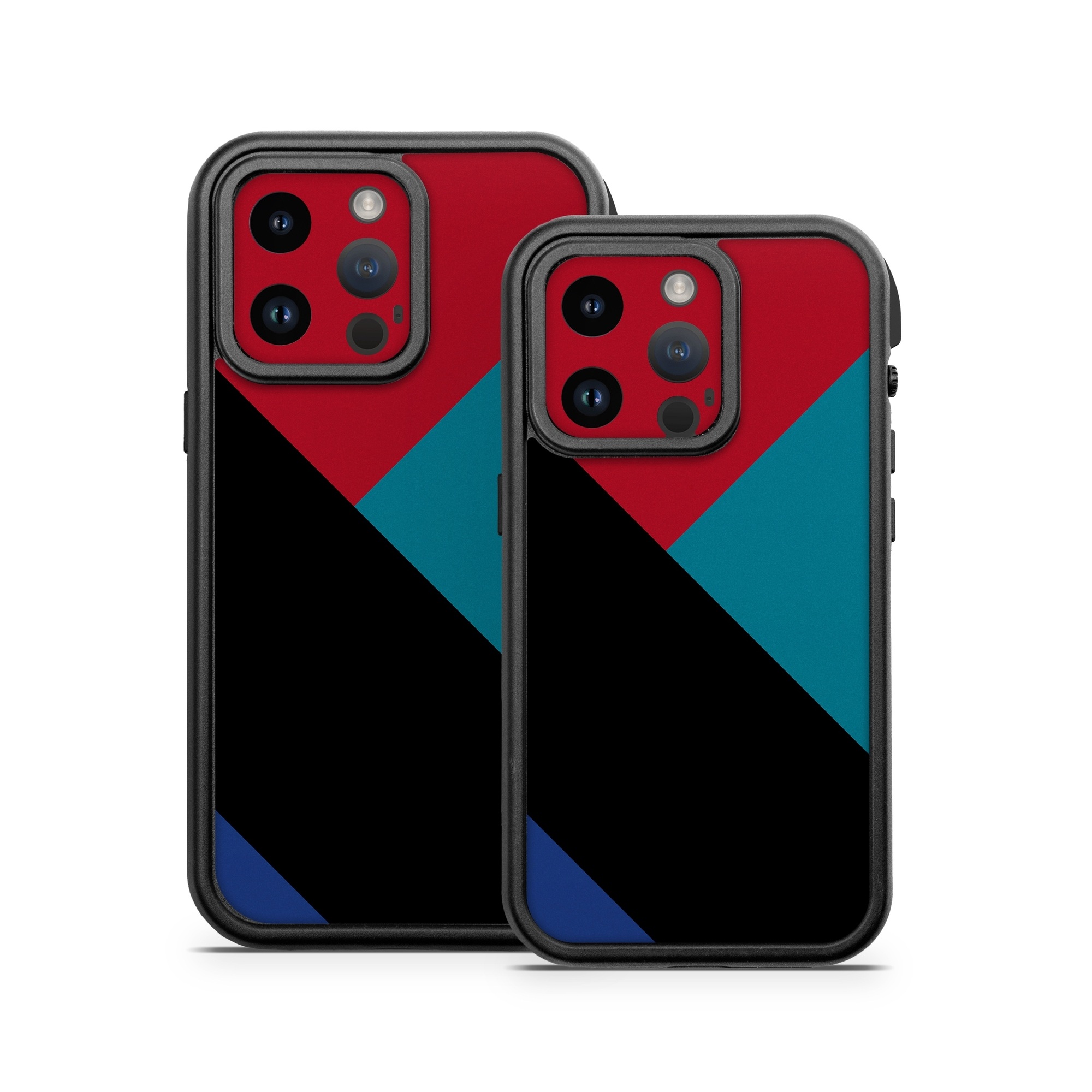 OtterBox Fre iPhone 14 Series Case Skin design of Blue, Green, Turquoise, Azure, Teal, Electric blue, Line, Pattern, Design, Graphic design, with black, blue, red colors