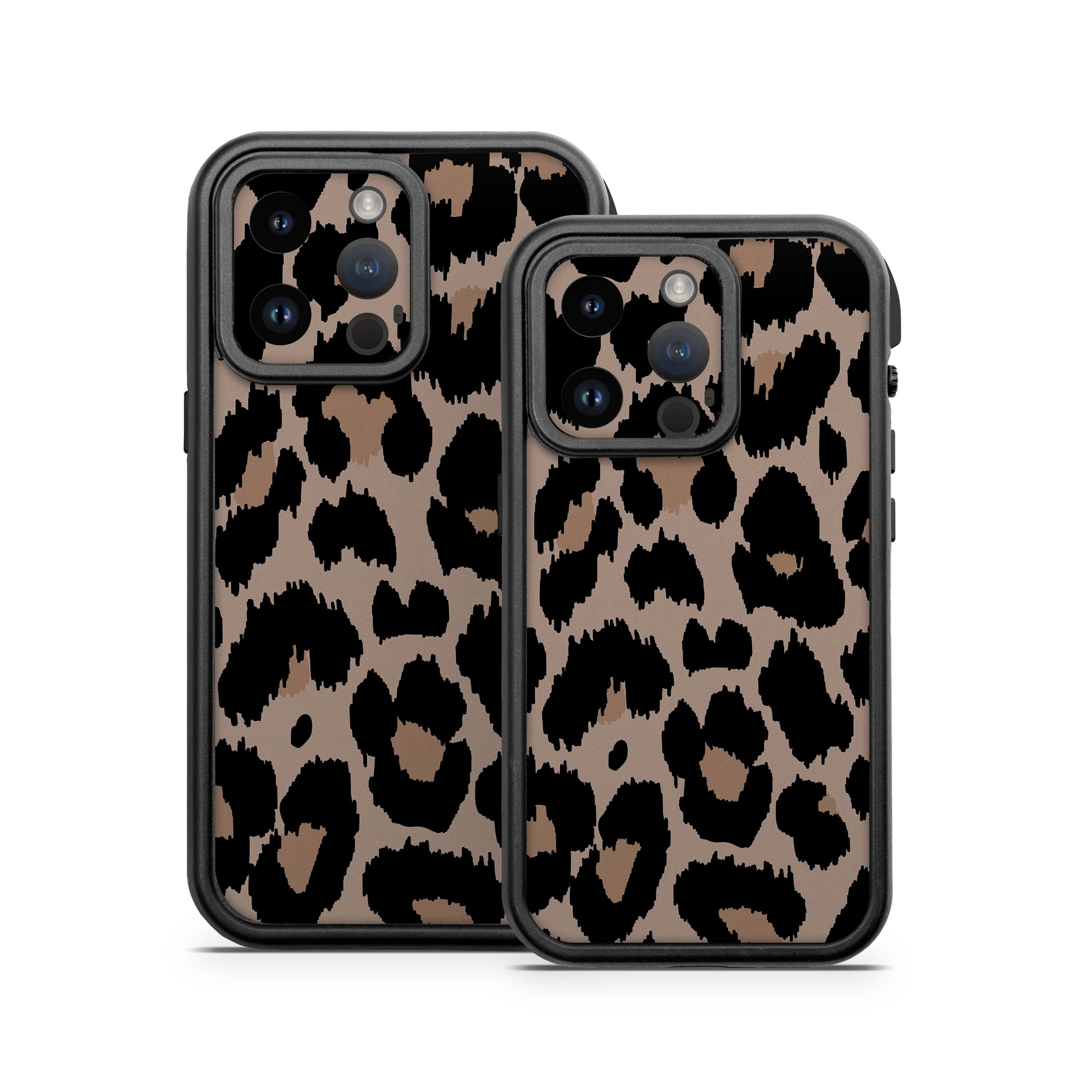 OtterBox Fre iPhone 14 Series Case Skin design of Pattern, Brown, Fur, Design, Textile, Monochrome, Fawn, with black, gray, red, green colors