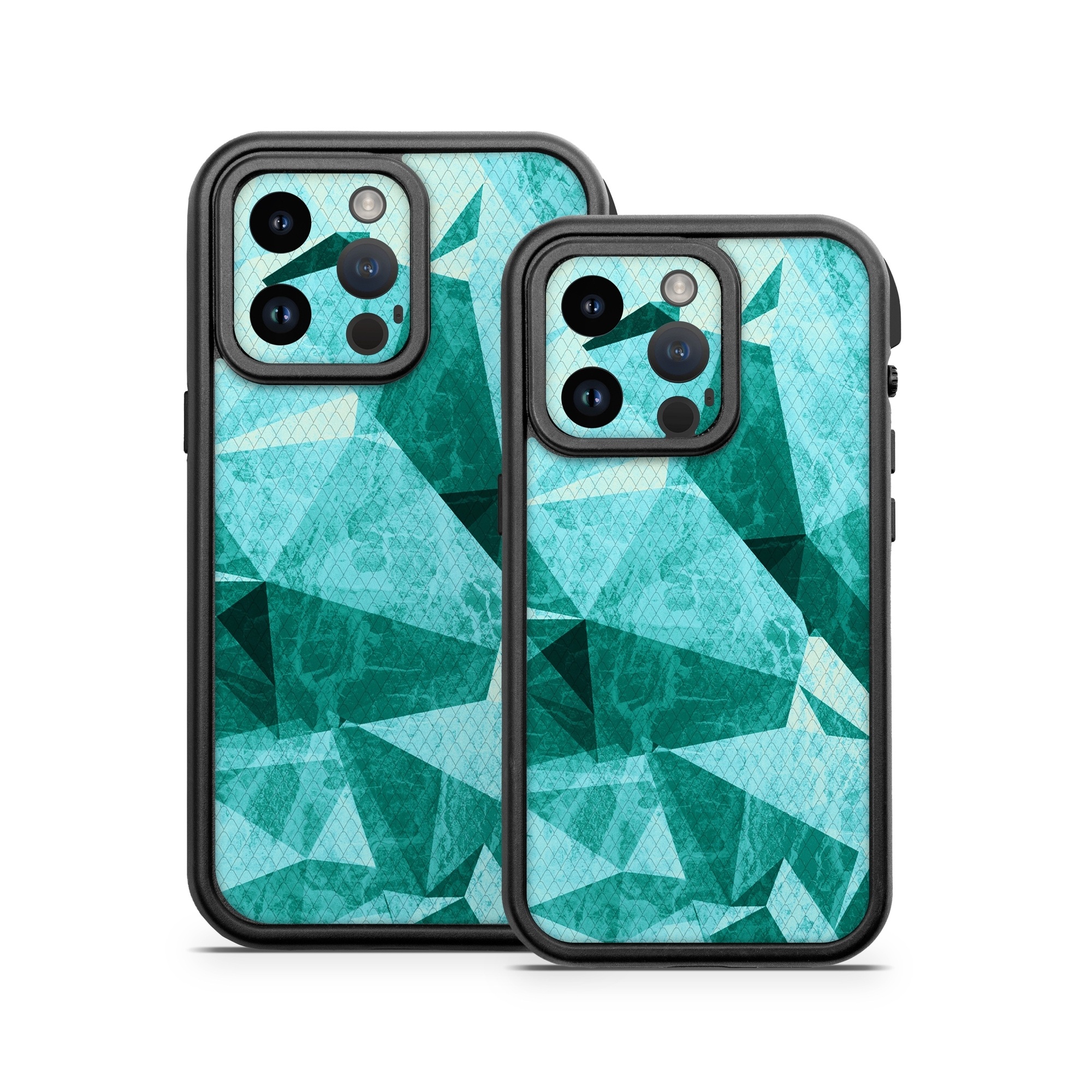 OtterBox Fre iPhone 14 Series Case Skin design of Aqua, Blue, Pattern, Turquoise, Illustration, Teal, Design, Line, Graphic design, with blue colors