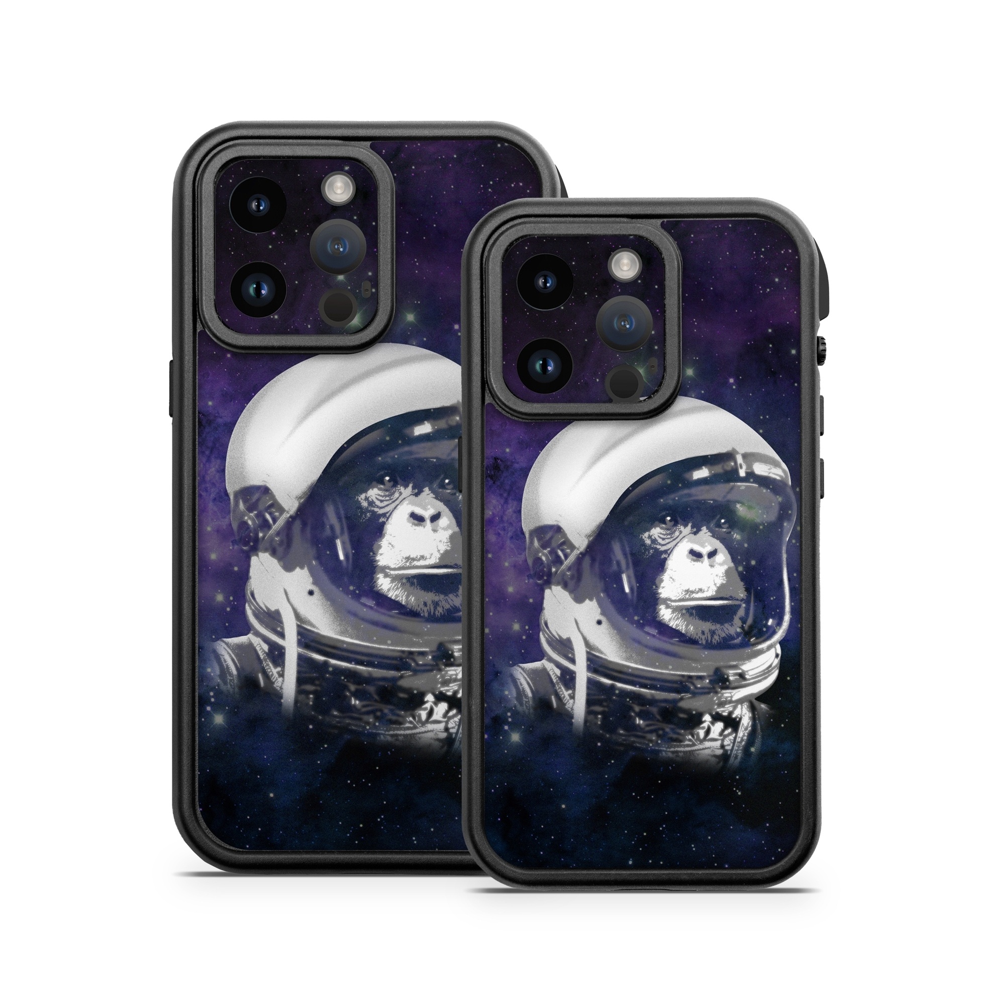OtterBox Fre iPhone 14 Series Case Skin design of Helmet, Astronaut, Personal protective equipment, Illustration, Space, Outer space, Headgear, Fictional character, Sports gear, Football gear, with black, gray, blue, white colors