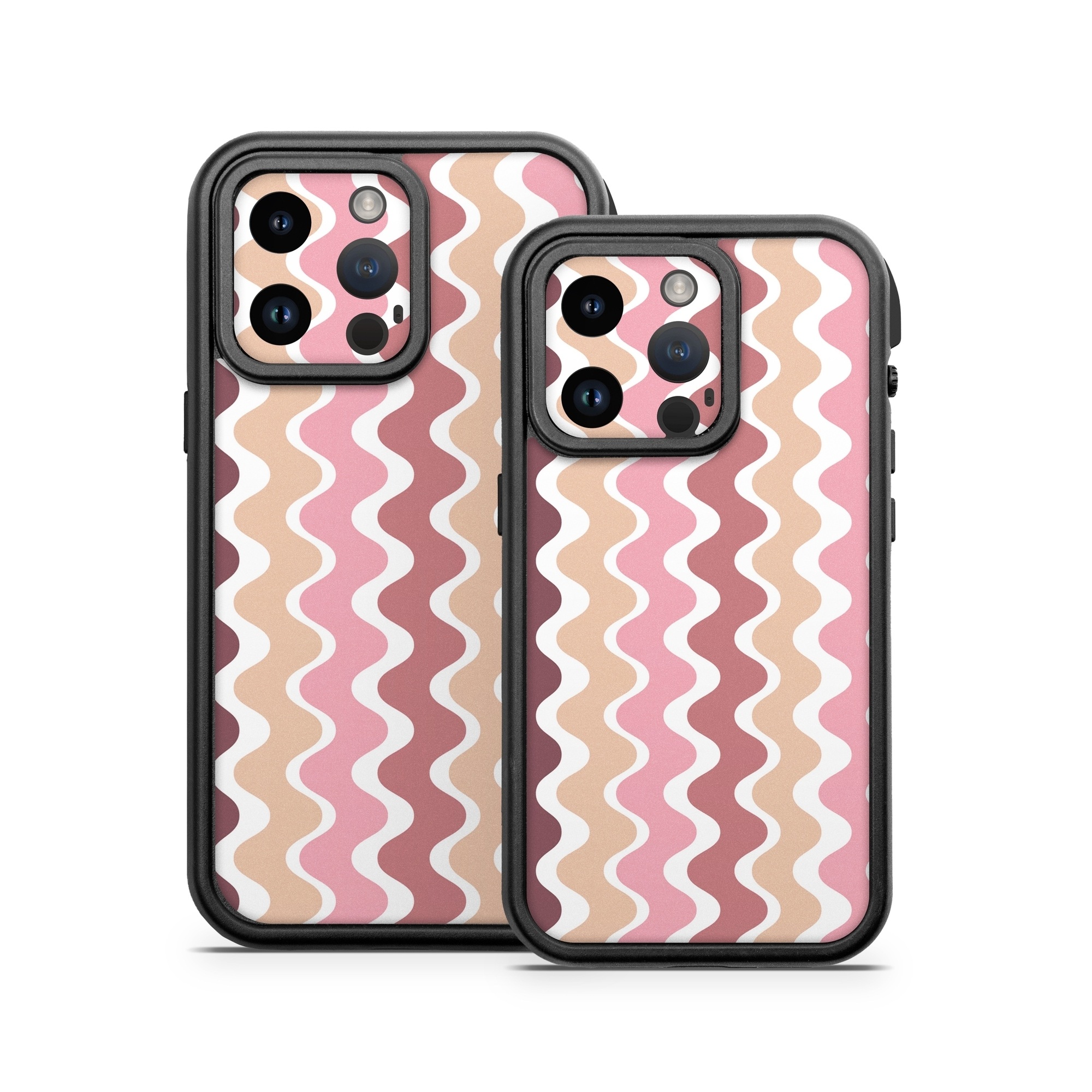 OtterBox Fre iPhone 14 Series Case Skin design of Azure, Pink, Art, Material property, Aqua, Symmetry, Pattern, Circle, Font, Magenta, with white, pink, orange, brown colors