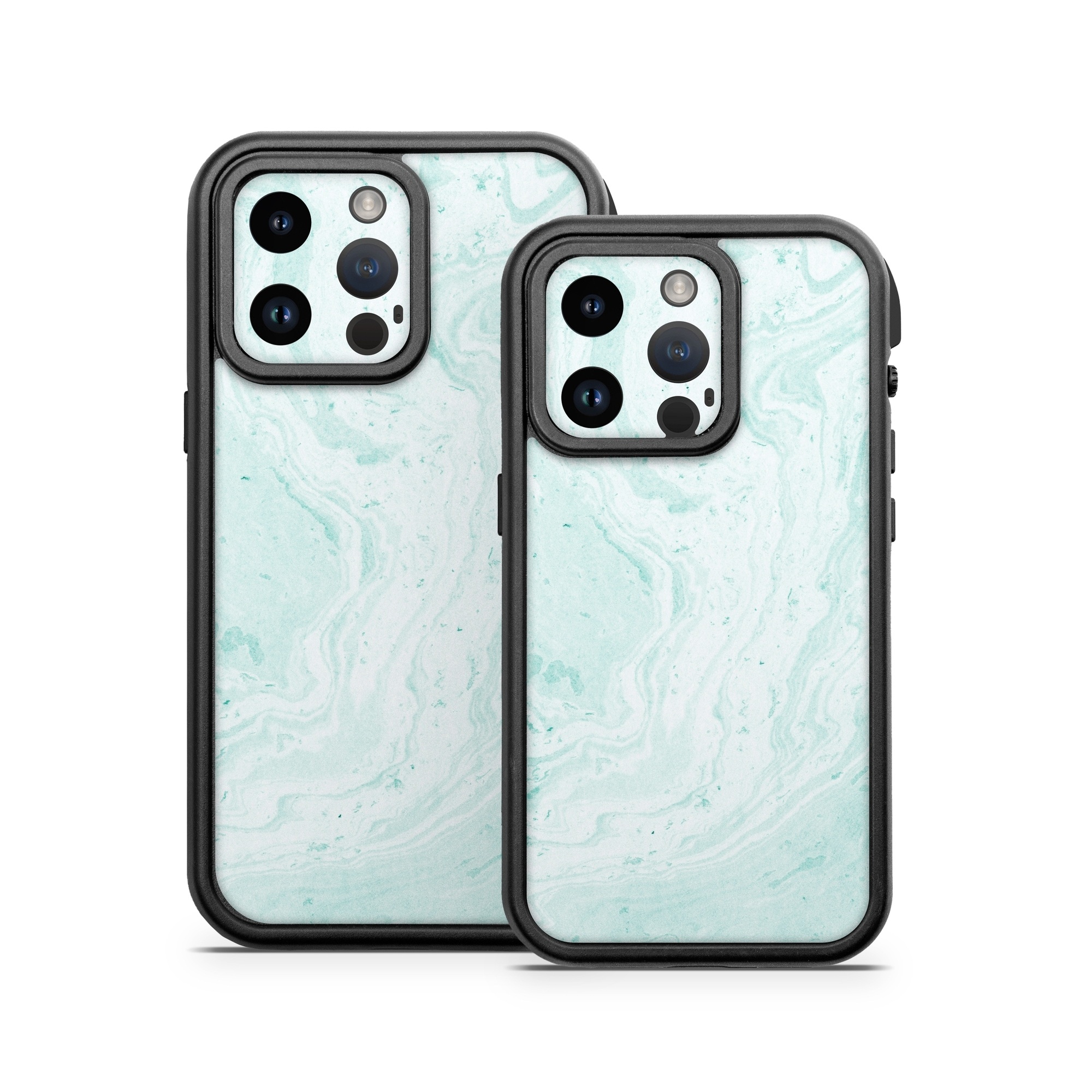 OtterBox Fre iPhone 14 Series Case Skin design of White, Aqua, Pattern, with green, blue colors