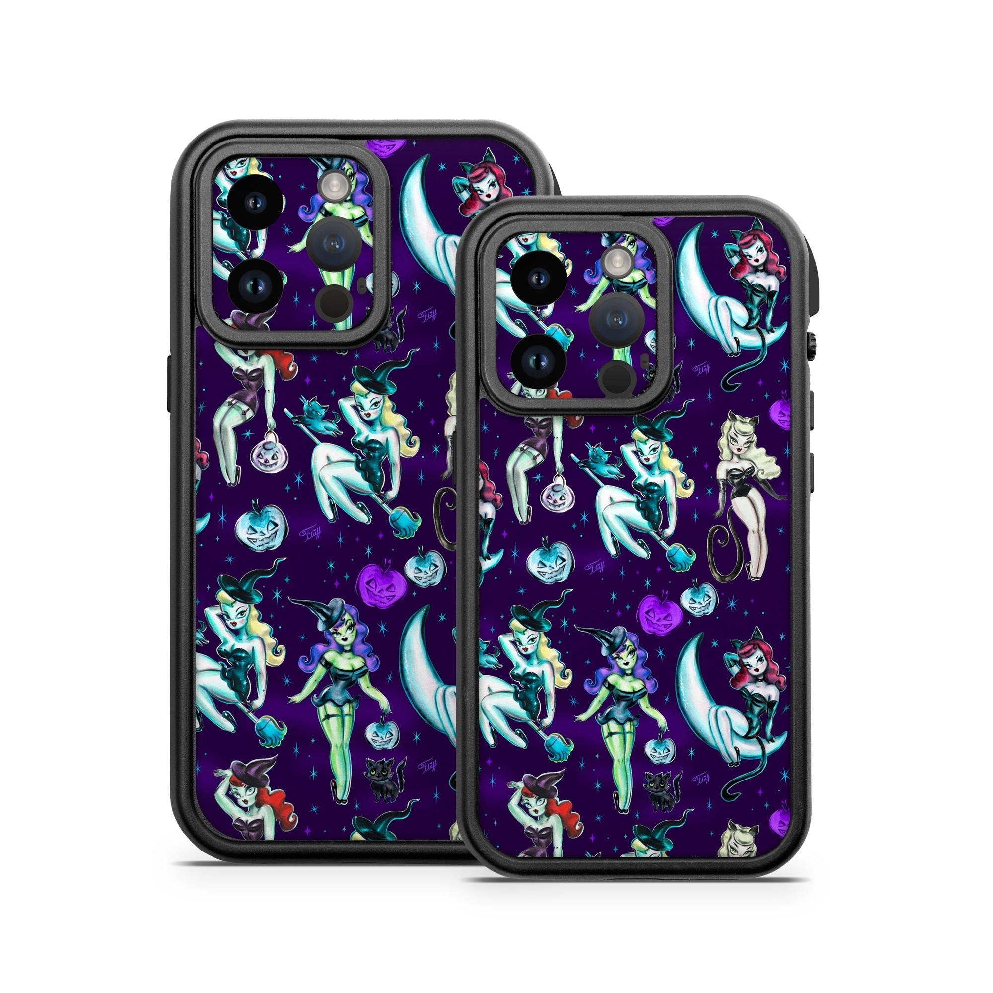 OtterBox Fre iPhone 14 Series Case Skin design of Illustration, Cartoon, Violet, Art, Fictional character, Graphic design, Fiction, Visual arts, Style, Graphics, with blue, green, white, yellow, red, purple colors