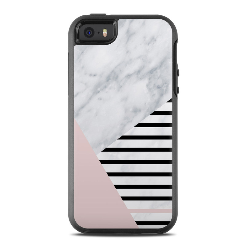 OtterBox Symmetry iPhone SE 1st Gen Case Skin design of White, Line, Architecture, Stairs, Parallel, with gray, black, white, pink colors