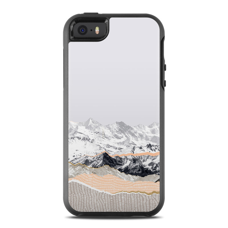 OtterBox Symmetry iPhone SE 1st Gen Case Skin design of White, Mountainous landforms, Mountain, Mountain range, Glacial landform, Geological phenomenon, Sky, Ridge, Geology, Glacier, with white, yellow, brown, gray, black colors