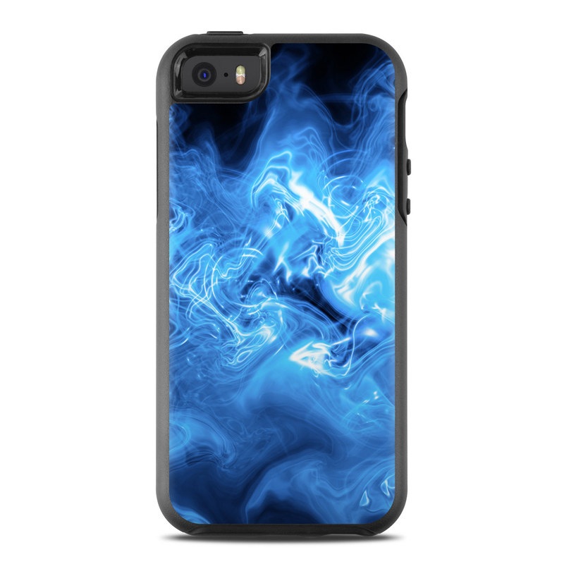 OtterBox Symmetry iPhone SE 1st Gen Case Skin design of Blue, Water, Electric blue, Organism, Pattern, Smoke, Liquid, Art, with blue, black, purple colors