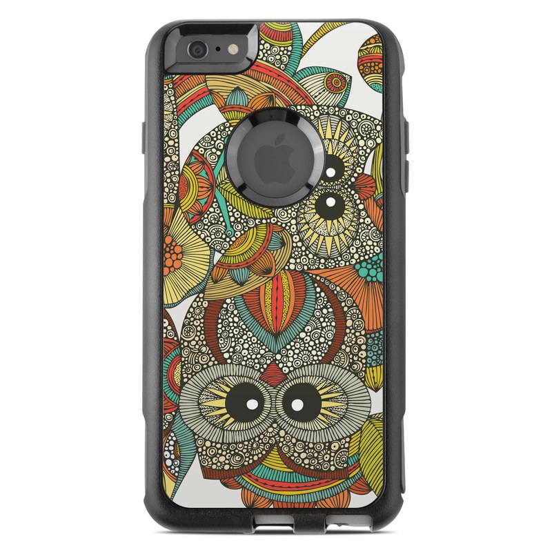 OtterBox Commuter iPhone 6s Plus Case Skin design of Owl, Pattern, Visual arts, Art, Design, Textile, Illustration, Motif, Bird, with white, green, orange, yellow, blue, red colors