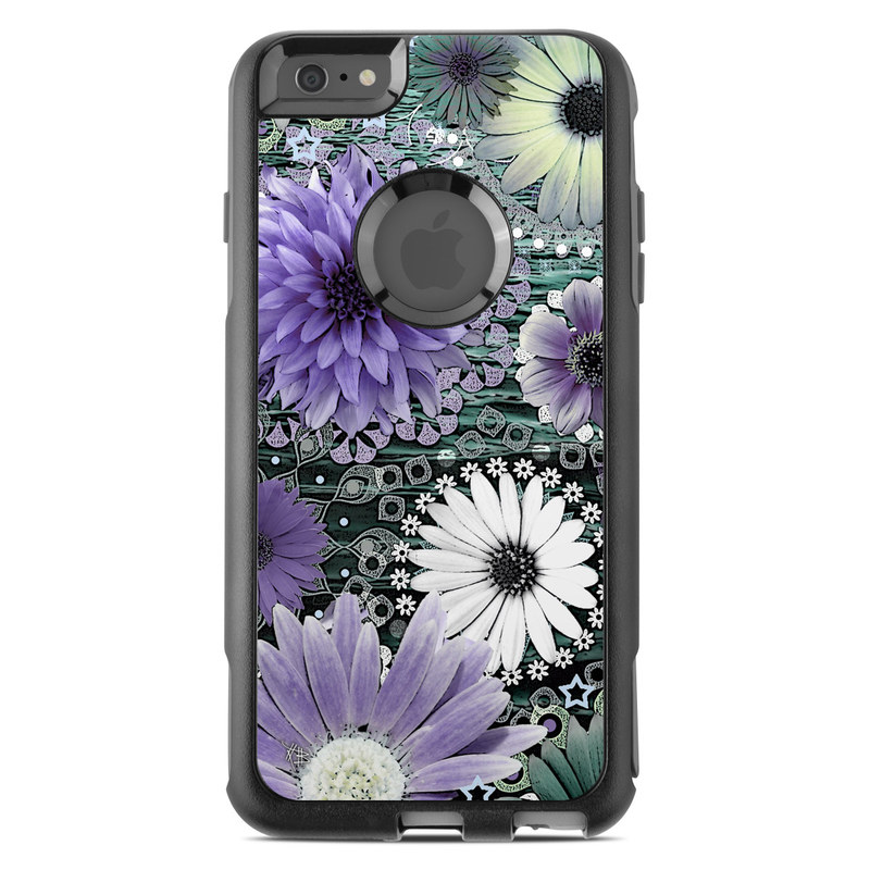 OtterBox Commuter iPhone 6s Plus Case Skin design of Purple, Flower, african daisy, Pericallis, Plant, Violet, Lavender, Botany, Petal, Pattern, with gray, black, blue, purple, white colors