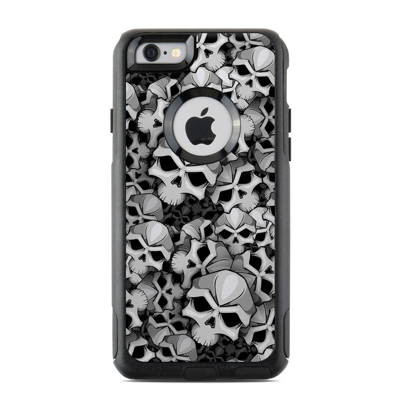 OtterBox Commuter iPhone 6s Case Skin design of Pattern, Black-and-white, Monochrome, Ball, Football, Monochrome photography, Design, Font, Stock photography, Photography, with gray, black colors