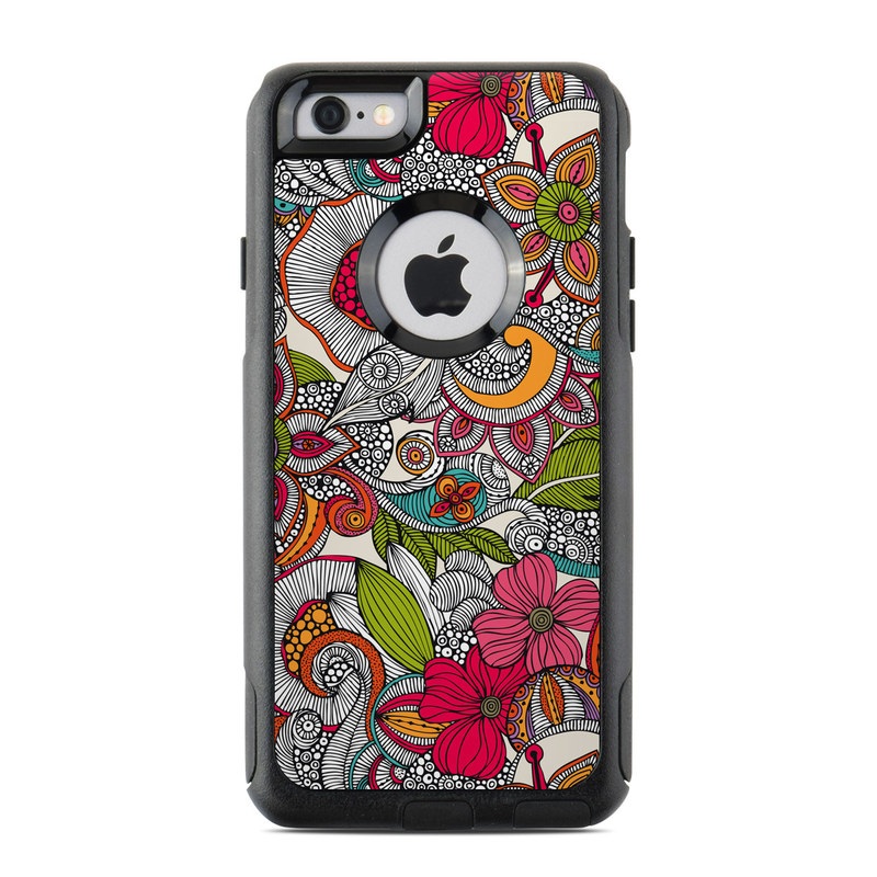 OtterBox Commuter iPhone 6s Case Skin design of Pattern, Drawing, Visual arts, Art, Design, Doodle, Floral design, Motif, Illustration, Textile, with gray, red, black, green, purple, blue colors