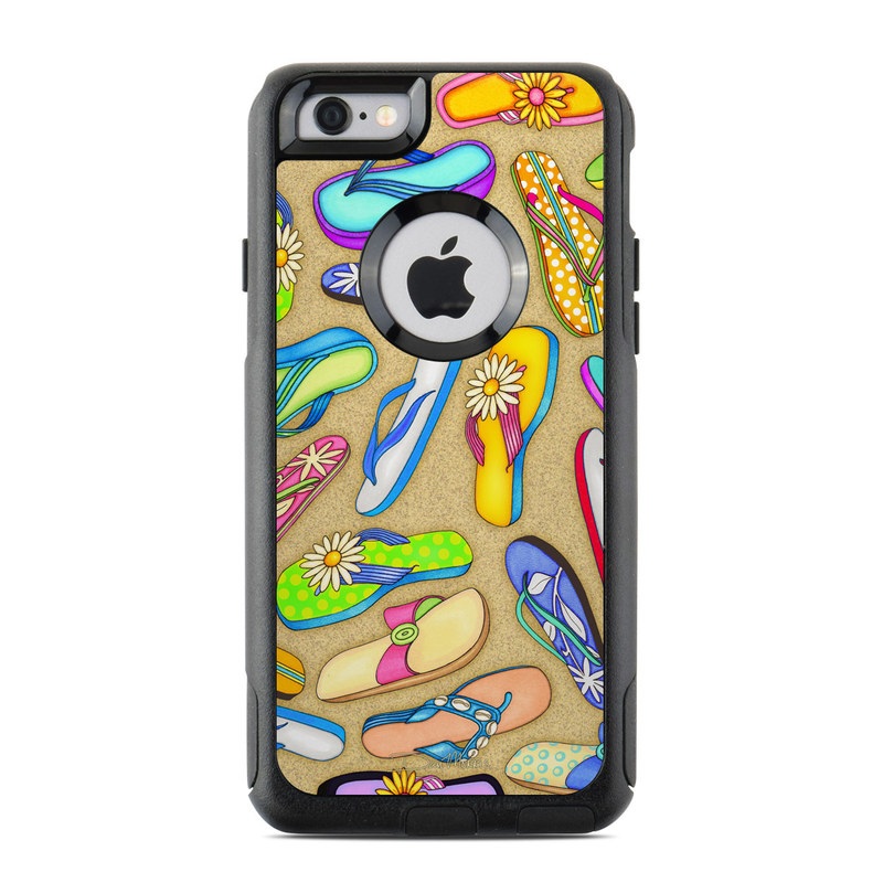 OtterBox Commuter iPhone 6s Case Skin design of Pattern, Design, Visual arts, Footwear, Art, with gray, green, blue, pink, purple, orange colors