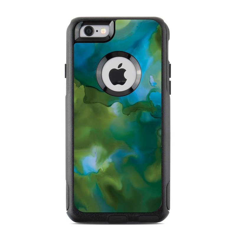OtterBox Commuter iPhone 6s Case Skin design of Aqua, Blue, Green, Painting, Turquoise, Teal, Water, Acrylic paint, Art, Organism, with blue, green colors