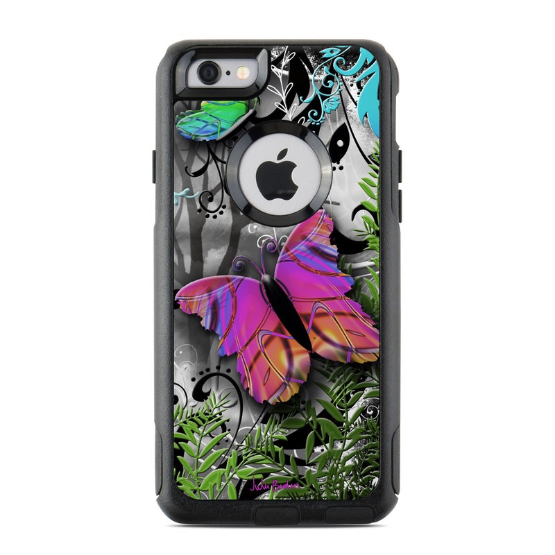 OtterBox Commuter iPhone 6s Case Skin design of Butterfly, Pink, Purple, Violet, Organism, Spring, Moths and butterflies, Botany, Plant, Leaf, with black, gray, green, purple, red colors