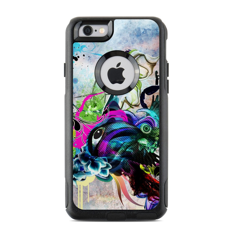 OtterBox Commuter iPhone 6s Case Skin design of Graphic design, Psychedelic art, Art, Illustration, Purple, Visual arts, Graffiti, Street art, Design, Painting, with gray, black, blue, green, purple colors