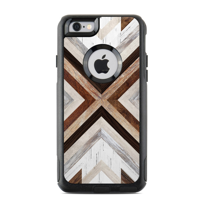 OtterBox Commuter iPhone 6s Case Skin design of Architecture, Line, Pattern, Brown, Symmetry, Wood, Design, Building, Facade, Material property, with white, brown, gray colors