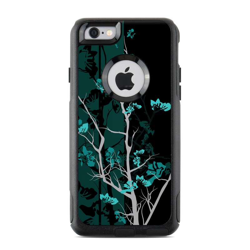 OtterBox Commuter iPhone 6s Case Skin design of Branch, Black, Blue, Green, Turquoise, Teal, Tree, Plant, Graphic design, Twig, with black, blue, gray colors