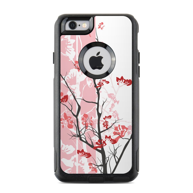 OtterBox Commuter iPhone 6s Case Skin design of Branch, Red, Flower, Plant, Tree, Twig, Blossom, Botany, Pink, Spring, with white, pink, gray, red, black colors