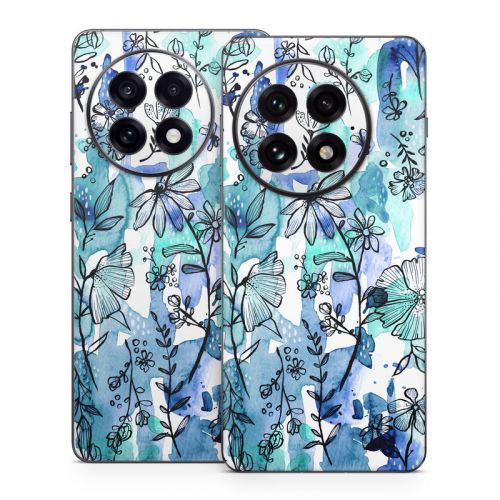 Blue Ink Floral OnePlus 13 Series Skin