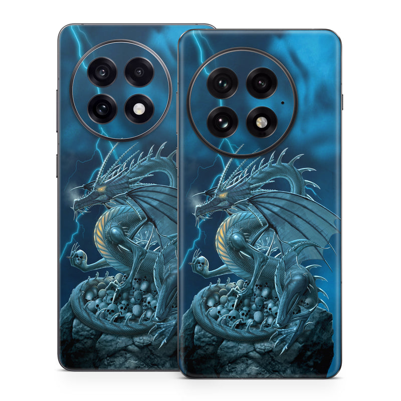 OnePlus 13 Series Skin design of Cg artwork, Dragon, Mythology, Fictional character, Illustration, Mythical creature, Art, Demon, with blue, yellow colors