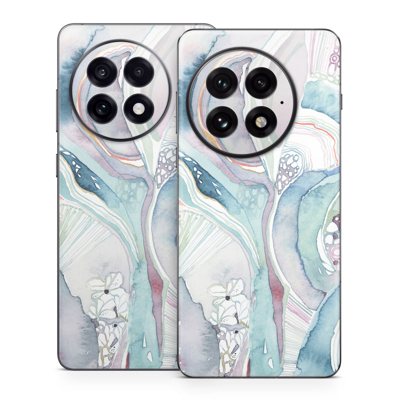 OnePlus 13 Series Skin design of Watercolor paint, Plant, Art, Illustration, Flower, with blue, purple, pink, red, orange colors