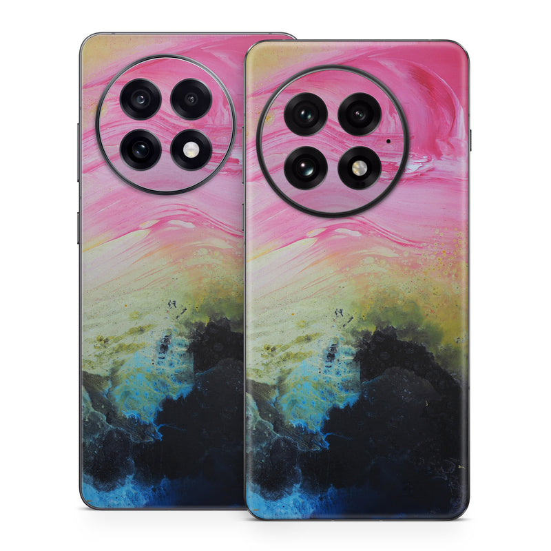 OnePlus 13 Series Skin design of Painting, Modern art, Acrylic paint, Art, Pink, Watercolor paint, Visual arts, Paint, Artwork, Magenta, with pink, yellow, orange, blue, black, red colors