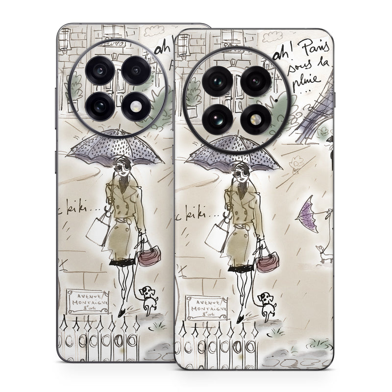 OnePlus 13 Series Skin design of Cartoon, Umbrella, Illustration, Organism, Art, Fiction, Fictional character, with brown, gray, purple colors