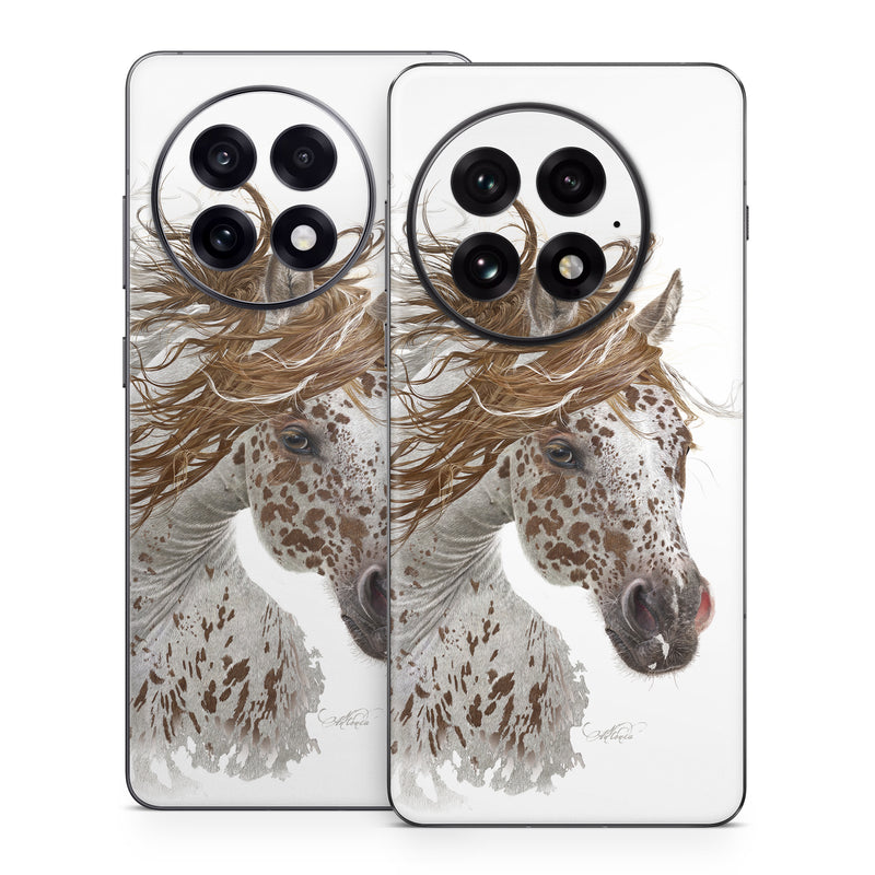 OnePlus 13 Series Skin design of Horse, Mane, Mustang horse, Illustration, Snout, Animal figure, Drawing, Stallion, Liver, Mare, with white, brown colors