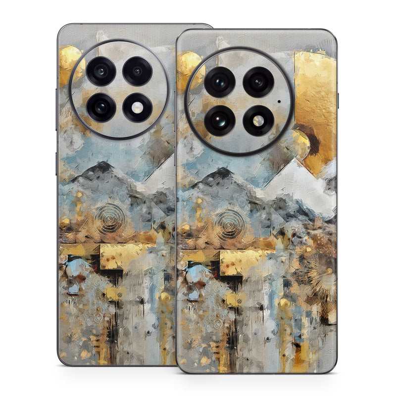 OnePlus 13 Series Skin design of Watercolor painting, Art Paint, Visual arts, Painting, Paint, Modern art, Astronomical object, Creative arts, Acrylic paint, Still life, with yellow, grey, black, white, gray, blue colors