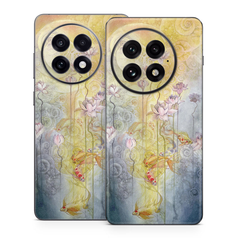 OnePlus 13 Series Skin design of Watercolor paint, Painting, Art, Yellow, Flower, Acrylic paint, Floral design, Visual arts, Modern art, Illustration, with blue, red, orange, pink, yellow colors