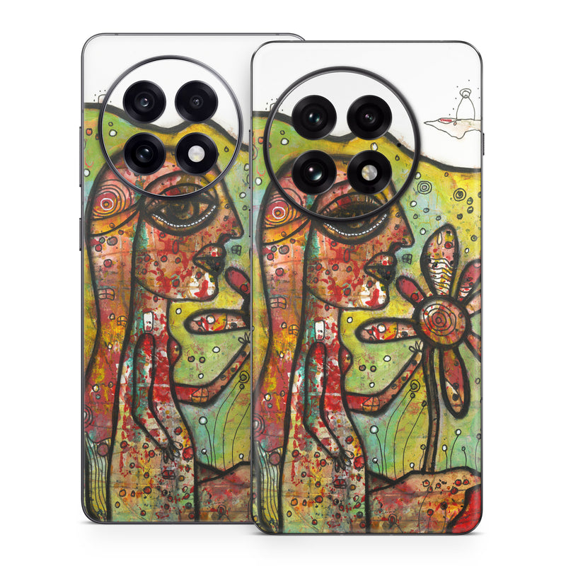 OnePlus 13 Series Skin design of Modern art, Art, Painting, Acrylic paint, Psychedelic art, Visual arts, Watercolor paint, Illustration, Paint, Style, with green, black, red, white, orange, yellow colors