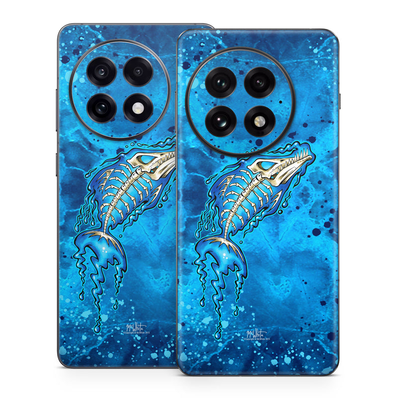 OnePlus 13 Series Skin design of Blue, Water, Aqua, Electric blue, Illustration, Graphic design, Liquid, Graphics, Marine biology, Art, with blue, white colors